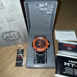 Casio G-Shock MT-G 40th Anniversary Black Watch with Orange Bezel